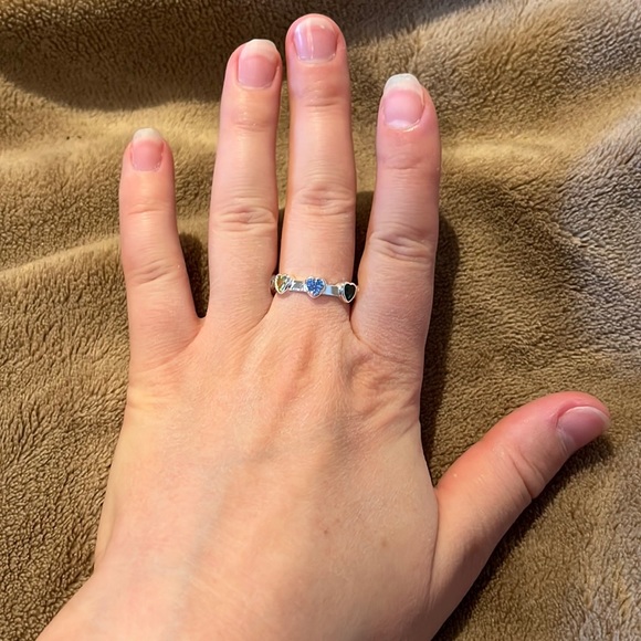 Ring adjustable size S925 stamped with chakra crystals - Picture 1 of 5